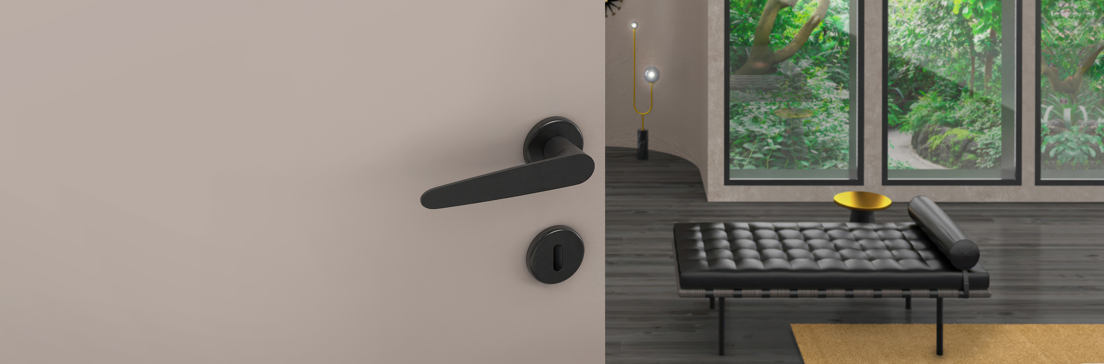 "O" handle on door